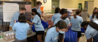 CUIMC students work at a food pantry